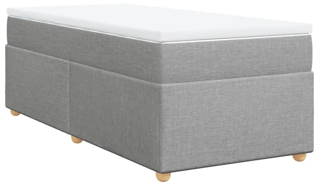 Cama com molas/colchão 90x200 cm tecido cinza-claro