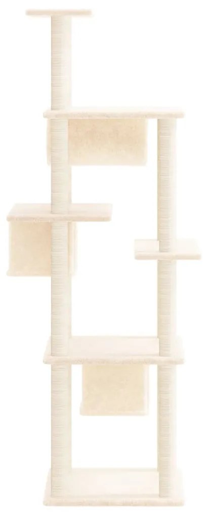 Árvore para gatos c/ postes arranhadores sisal 169 cm cor creme