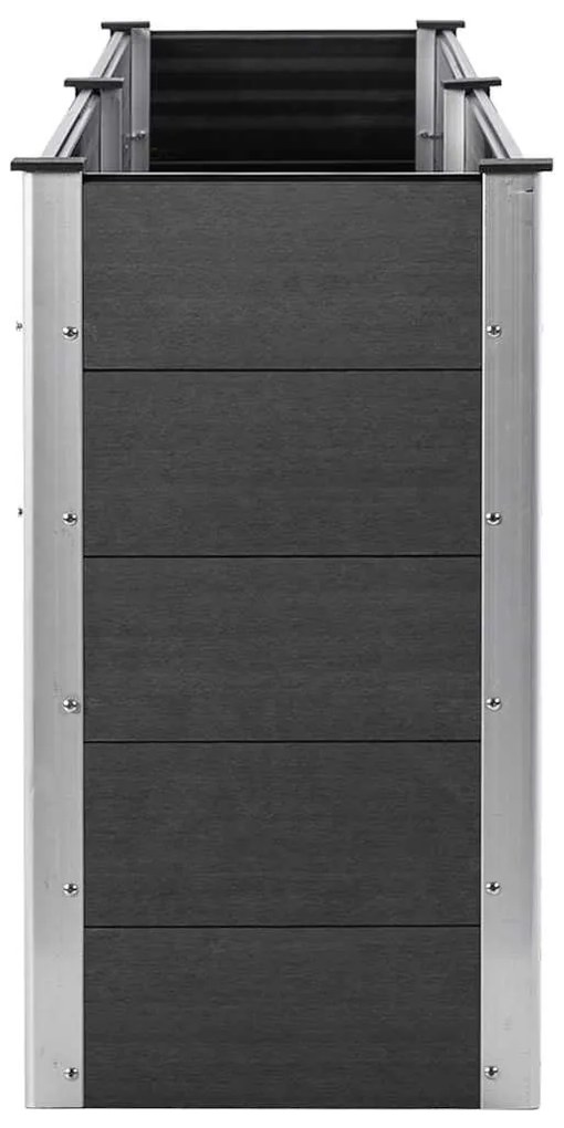 Canteiro elevado de jardim 250x50x91 cm WPC cinzento