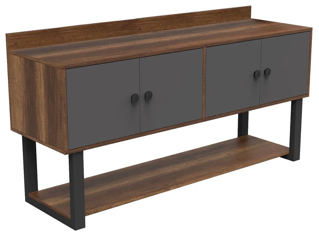 Console MN04 – Walnut/Anthracite – 180x93,2x85 cm