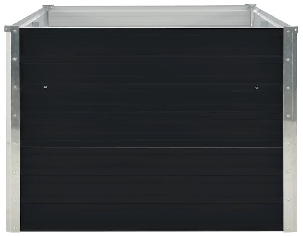 Canteiro jardim elevado 160x80x45cm aço galvanizado antracite