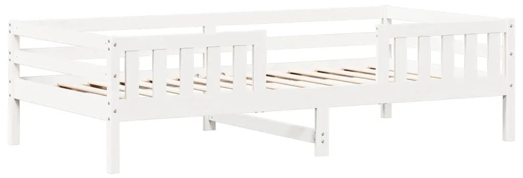 Estrutura de cama com telhado 90x190 cm pinho maciço branco