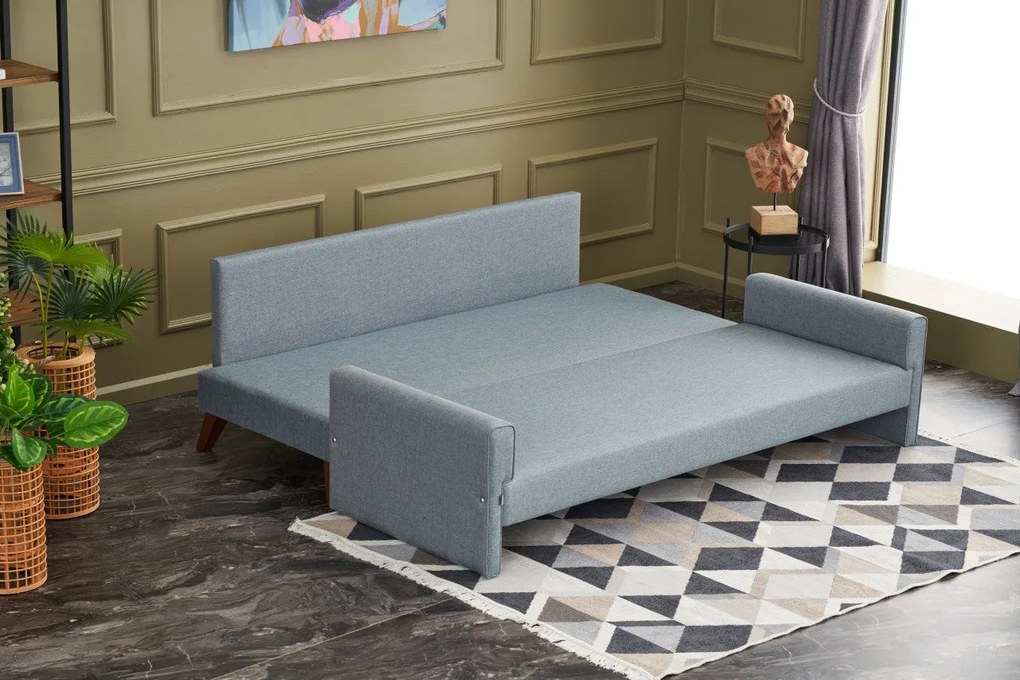 Sofá-Cama de 3 Lugares Bella – Azul – 208x85x81 cm