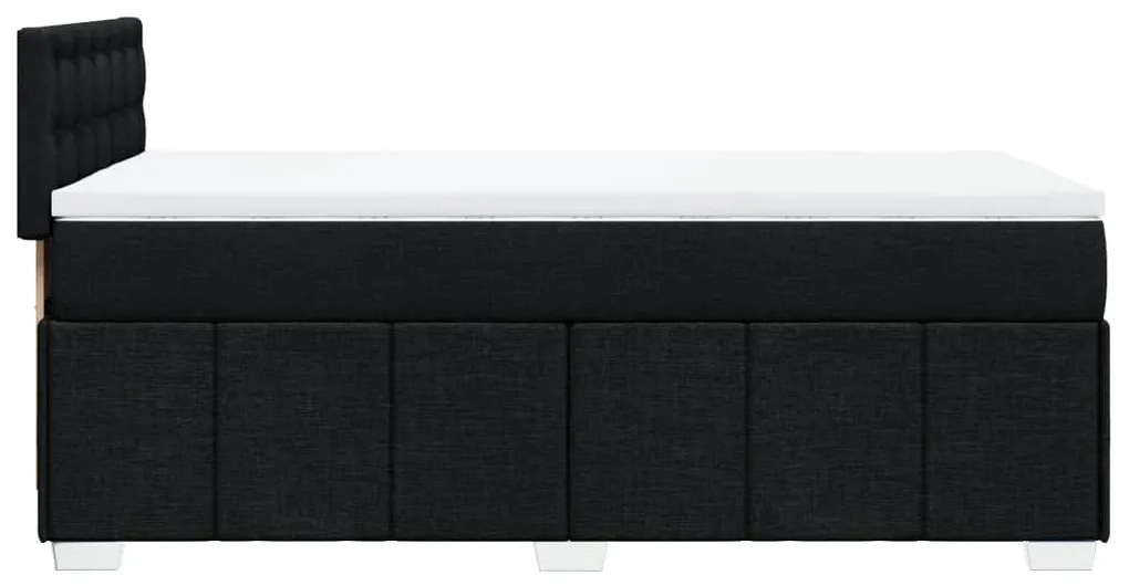 Cama com molas/colchão 90x190 cm tecido preto