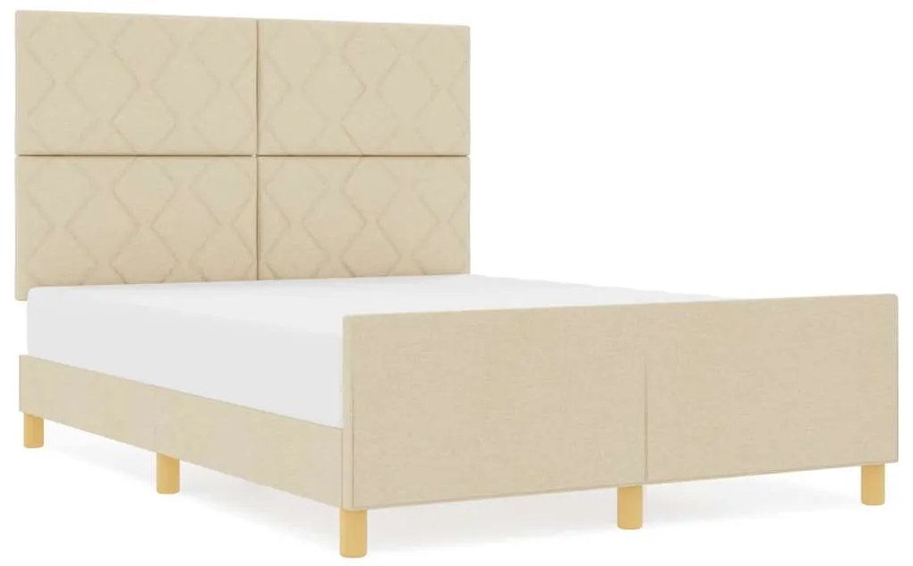 Cama de Tecido Creme vidaXL - 140x190 cm