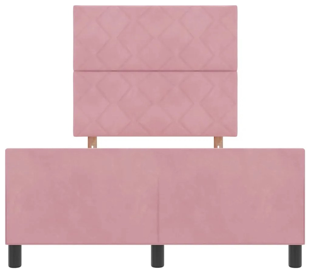 Cama de Veludo Rosa vidaXL 120x190 cm