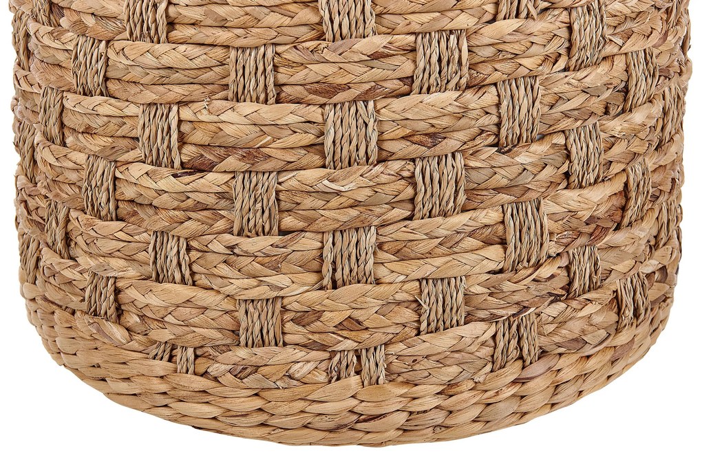 Pufe de fibras naturais em cor natural 40 x 40 cm BASSLET Beliani