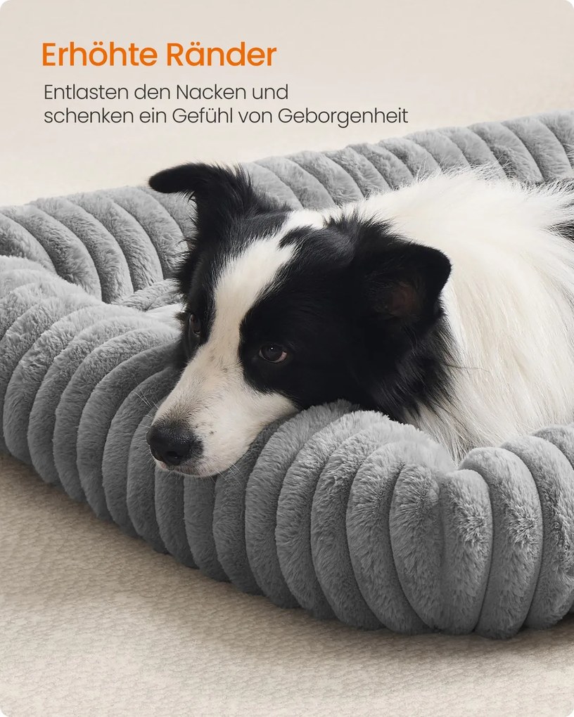 Cama ortopédica para cães de tamanho médio 106 x 75 x 20 cm cinzenta