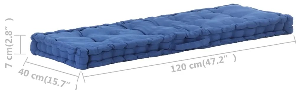 Almofadão p/ móveis de paletes algodão 120x40x7 cm azul-claro