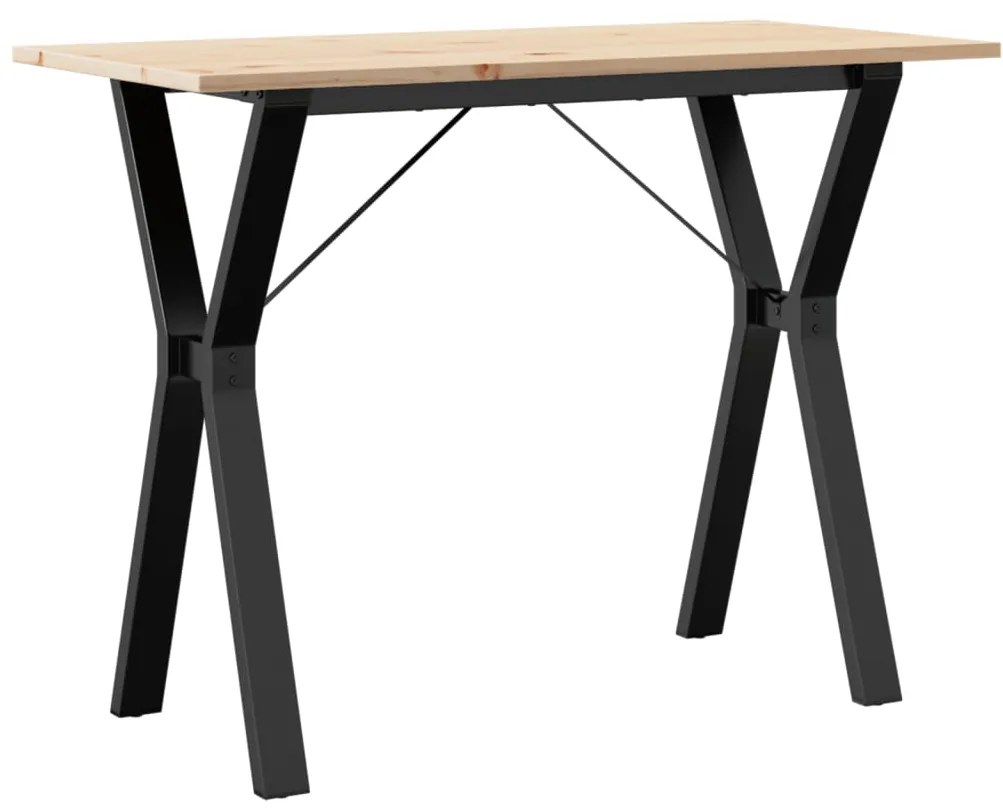 Mesa de jantar estrutura em Y 100x50x75cm pinho e aço