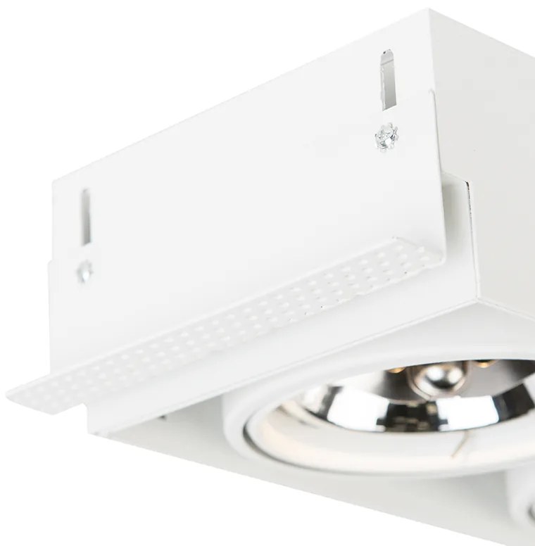 Conjunto de 6 Focos Embutidos Sem Moldura de 2 Luzes Brancos, Rotativos e Inclináveis G53 AR111 - Oneon