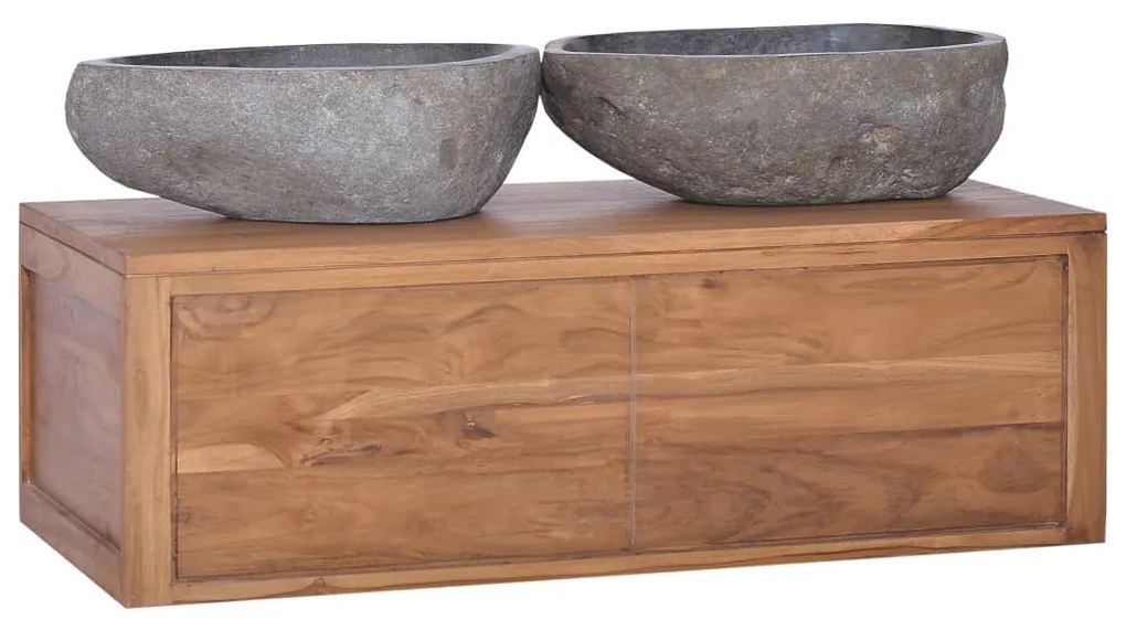 320438 vidaXL Armário de parede p/ casa de banho 90x45x30 cm teca maciça