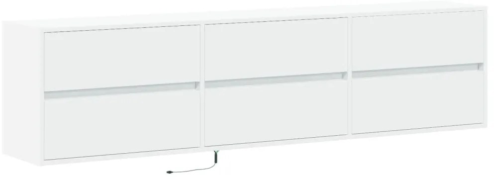 Móvel de parede para TV com luzes LED 180x31x45 cm branco