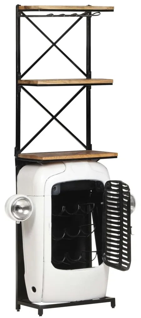 Garrafeira trator 49x31x172 cm madeira mangueira áspera branco