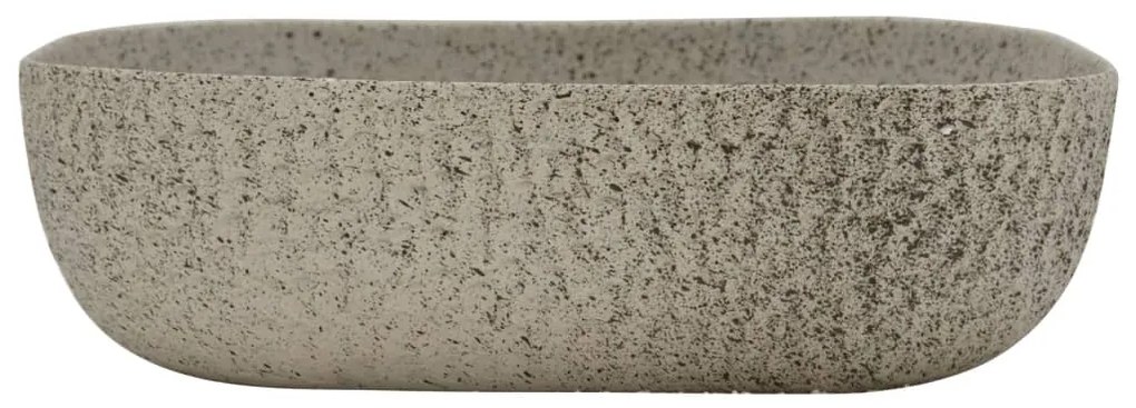 Lavatório de bancada retangular 48x37,5x13,5 cm cerâmica cinza