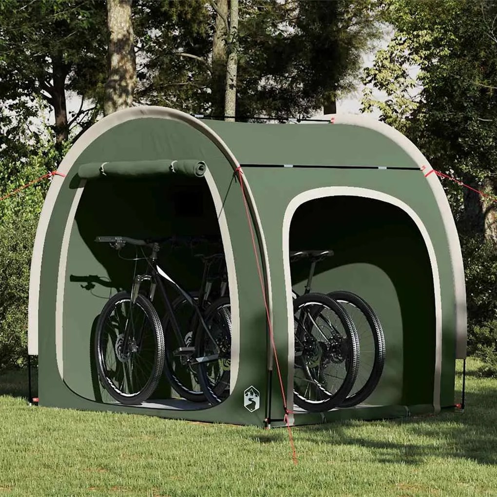 vidaXL Tenda para arrumação de bicicletas Verde 218 x 156 x 180 cm