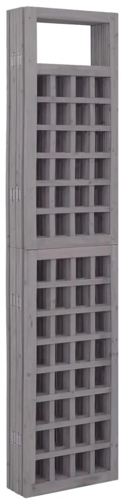 Biombo/treliça 6 painéis abeto maciço 242,5x180 cm cinzento