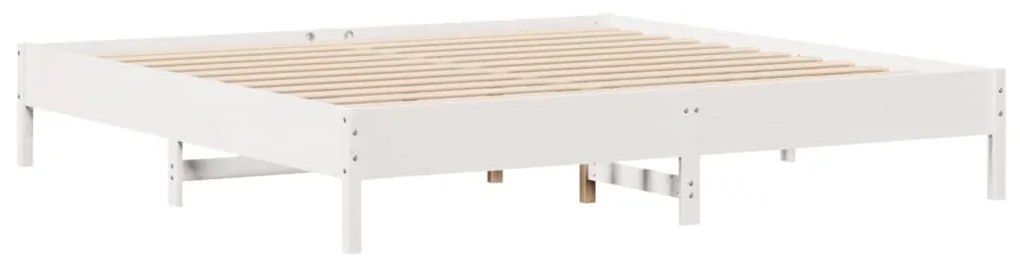 Cama com estante sem colchão 200x200 cm pinho maciço branco