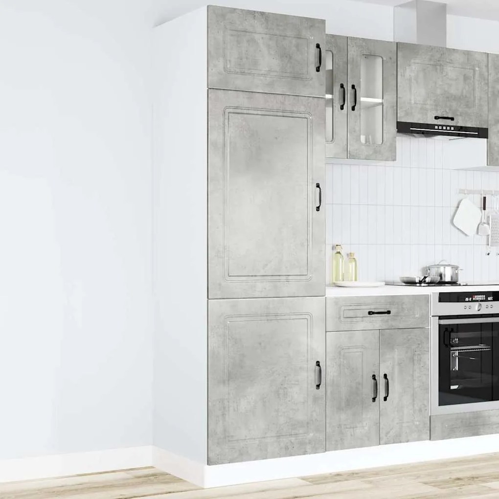 vidaXL Armário de cozinha Kalmar derivados de madeira cinzento cimento