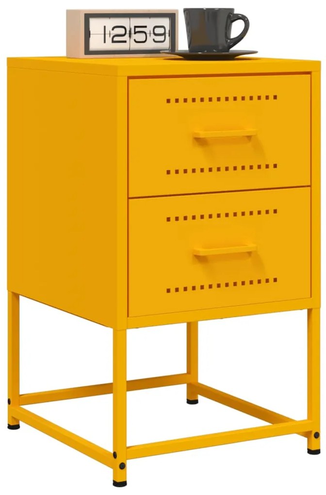 Mesa de cabeceira 36x39x60,5 cm aço amarelo mostarda