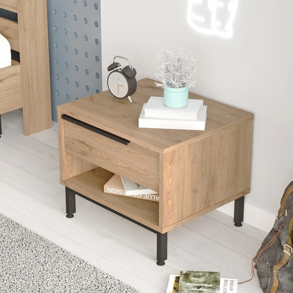 Mesa de Cabeceira ON14 – Nogueira – 53,6x42,4x44,5 cm