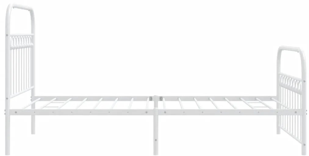 Estrutura de cama com cabeceira e pés 100x200 cm metal branco