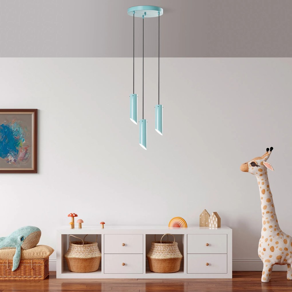 Chandelier Kesik – Turquesa – Diâmetro 40 cm