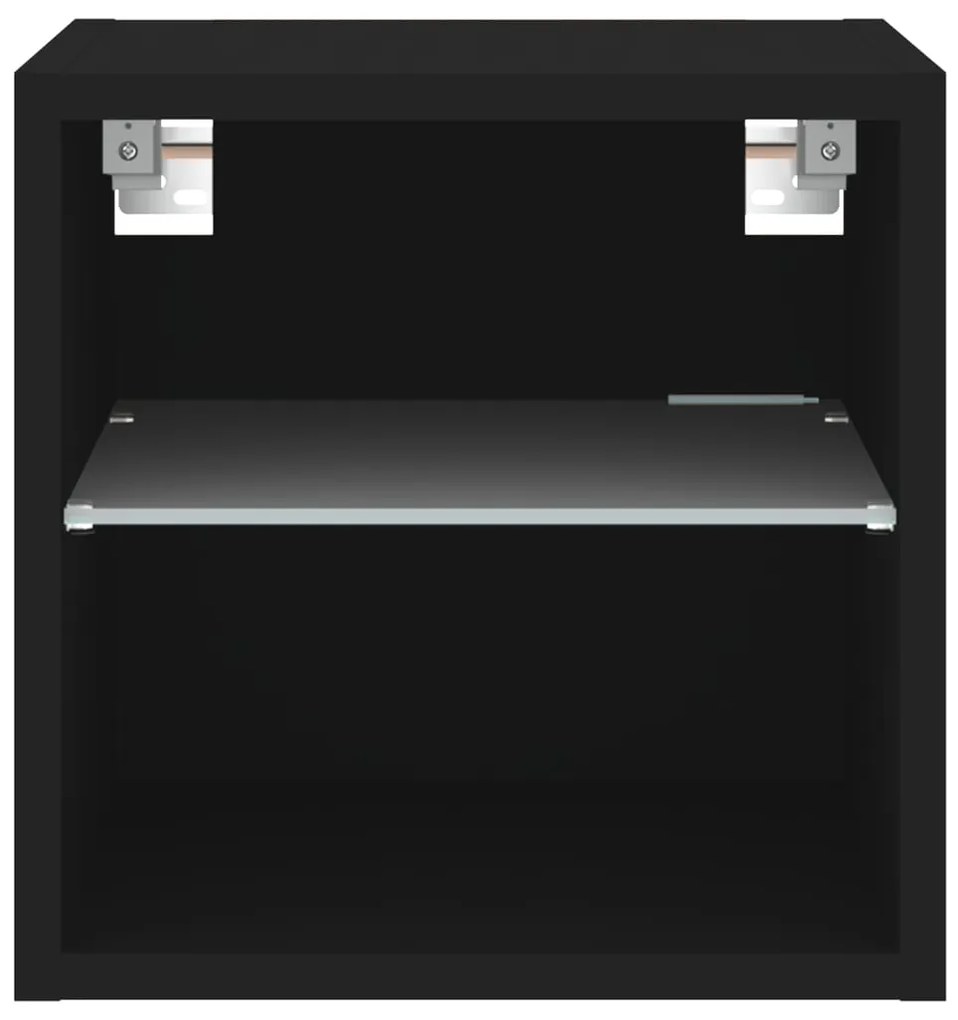 Móvel de parede para TV com luzes LED 30x28,5x30 cm preto