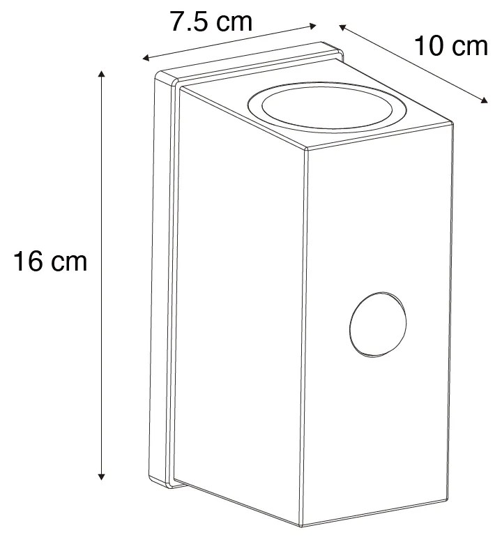 Candeeiro de Parede Preto Sensor Lux Magnético Incl. LED Recarregável - Baleno Moderno
