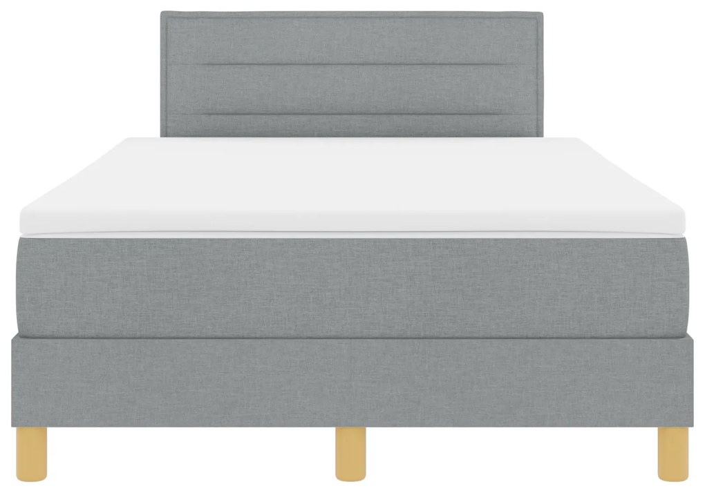 Cama Box Spring com Colchão Cinza Claro 120x200 cm Tecido