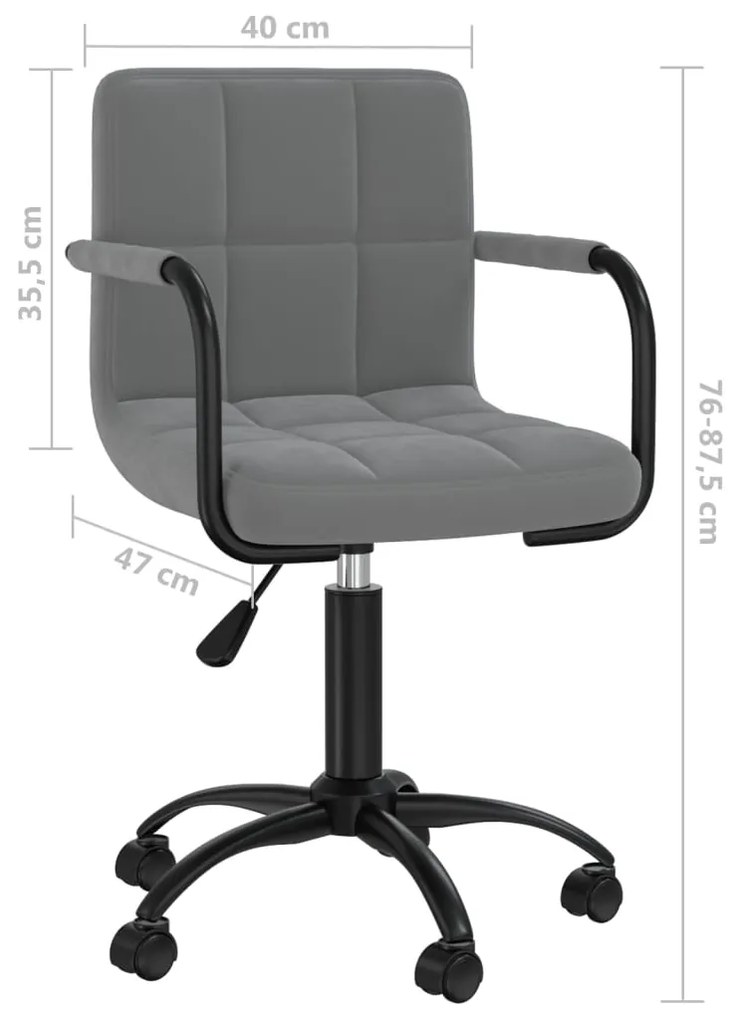 Cadeiras de jantar giratórias 2 pcs veludo cinzento-escuro