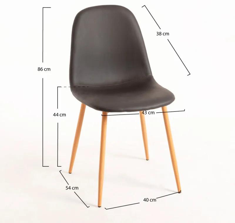 Cadeira Teok Couro Sintético - Cinza