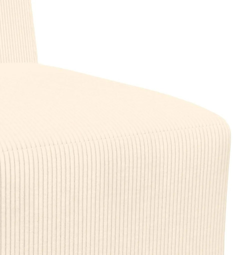 Poltrona sem braços 55 cm tecido corduroy creme