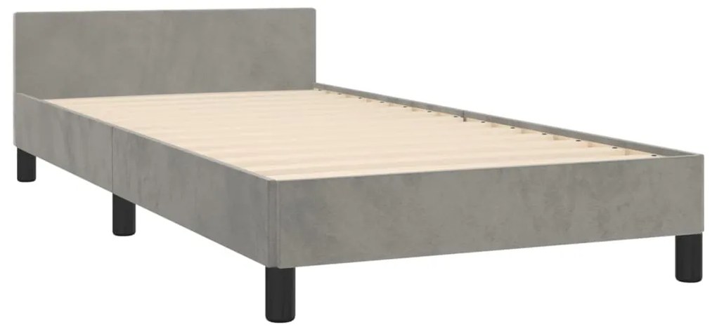 Estrutura de cama sem colchão 80x200 cm veludo cinzento-claro