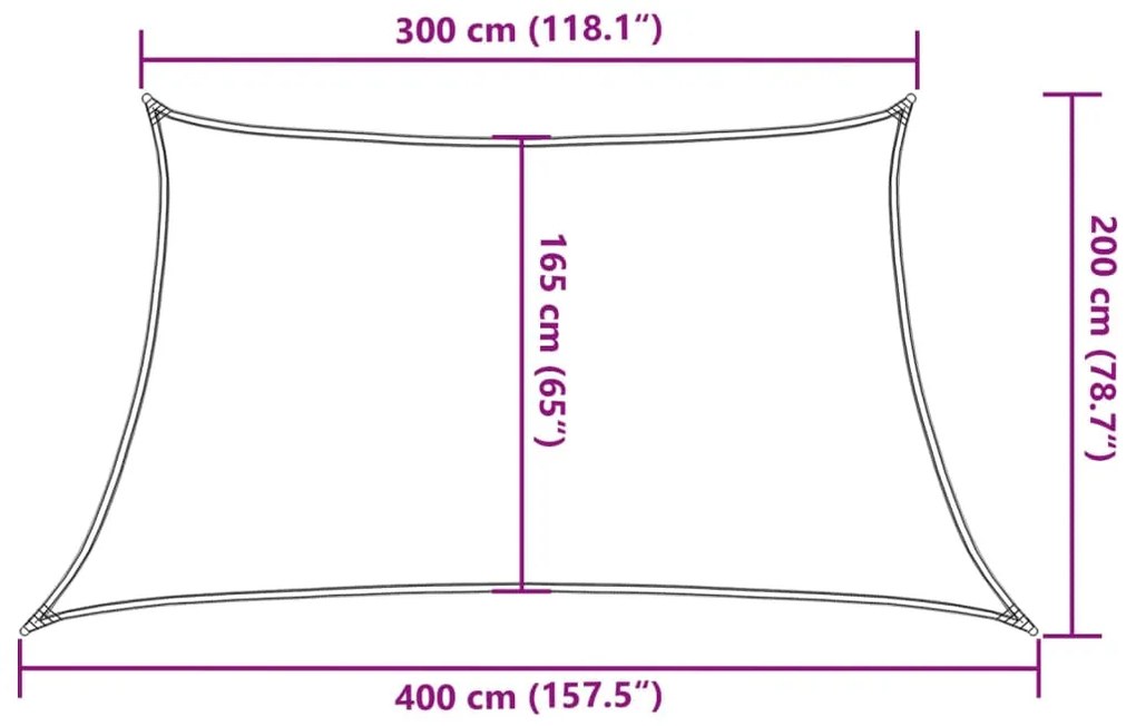 Para-sol estilo vela 160 g/m² 3/4x2 m PEAD verde-claro