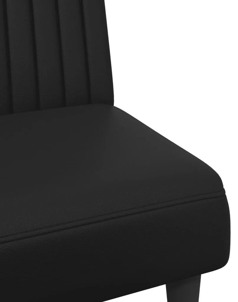 2 pcs conjunto de sofás couro artificial preto