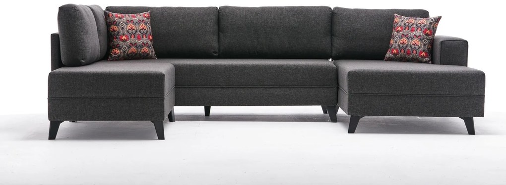 Sofá-Cama de Canto Efsun – Antracite – 300 x 78 x 202 cm