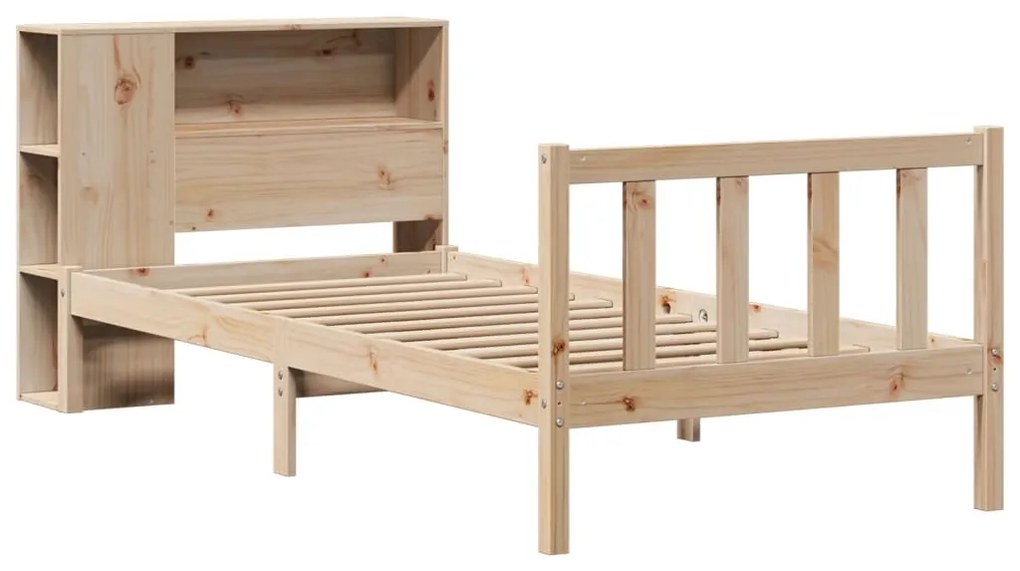 Cama com estante sem colchão 100x200 cm pinho maciço