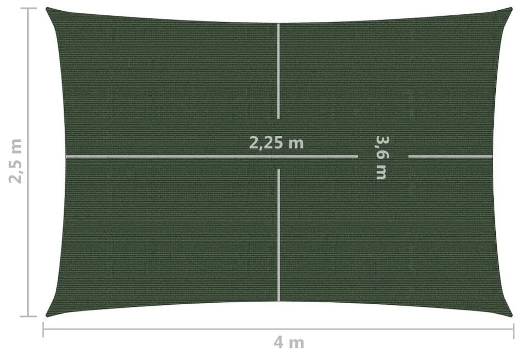 Para-sol estilo vela 160 g/m² 2,5x4 m PEAD verde-escuro
