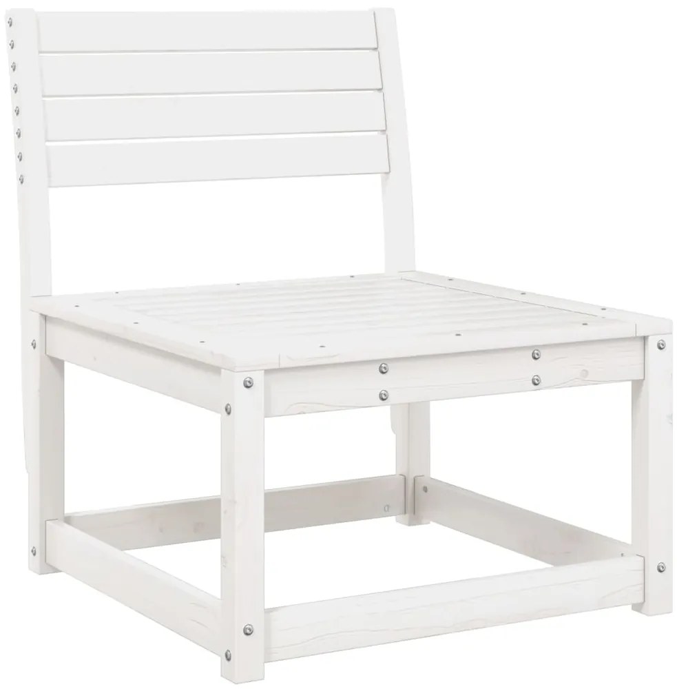 6 pcs conjunto sofás de jardim madeira de pinho maciça branco