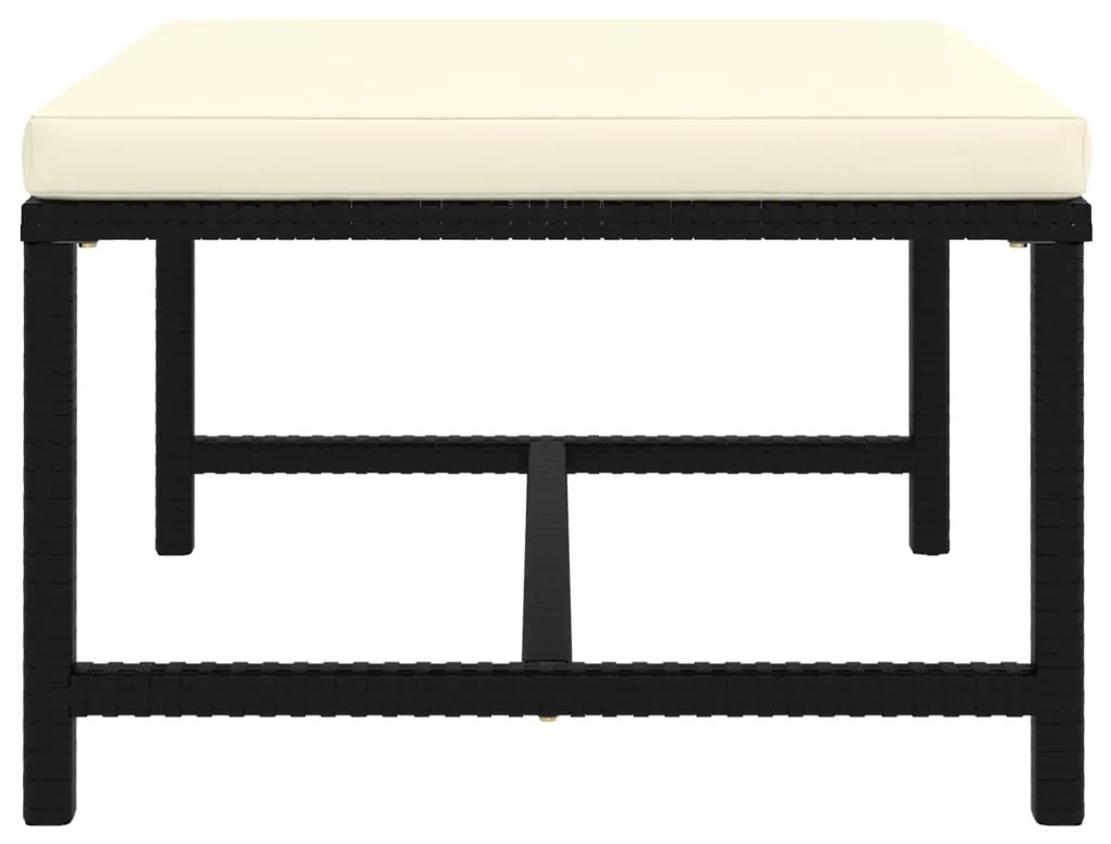 9 pcs conjunto lounge de jardim c/ almofadões vime PE preto
