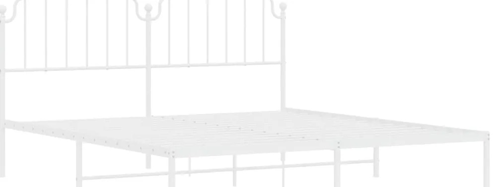 Estrutura de cama com cabeceira 180x200 cm metal branco