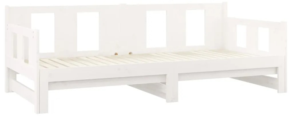 Estrutura sofá-cama de puxar 2x(80x200) cm pinho maciço branco