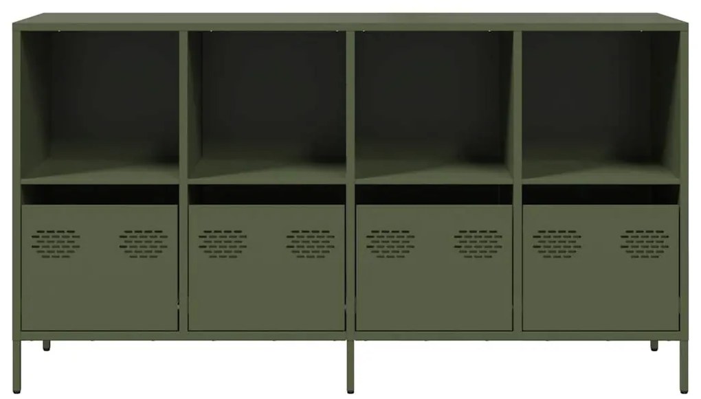 Aparador 135x39x73,5 cm aço laminado a frio verde-azeitona