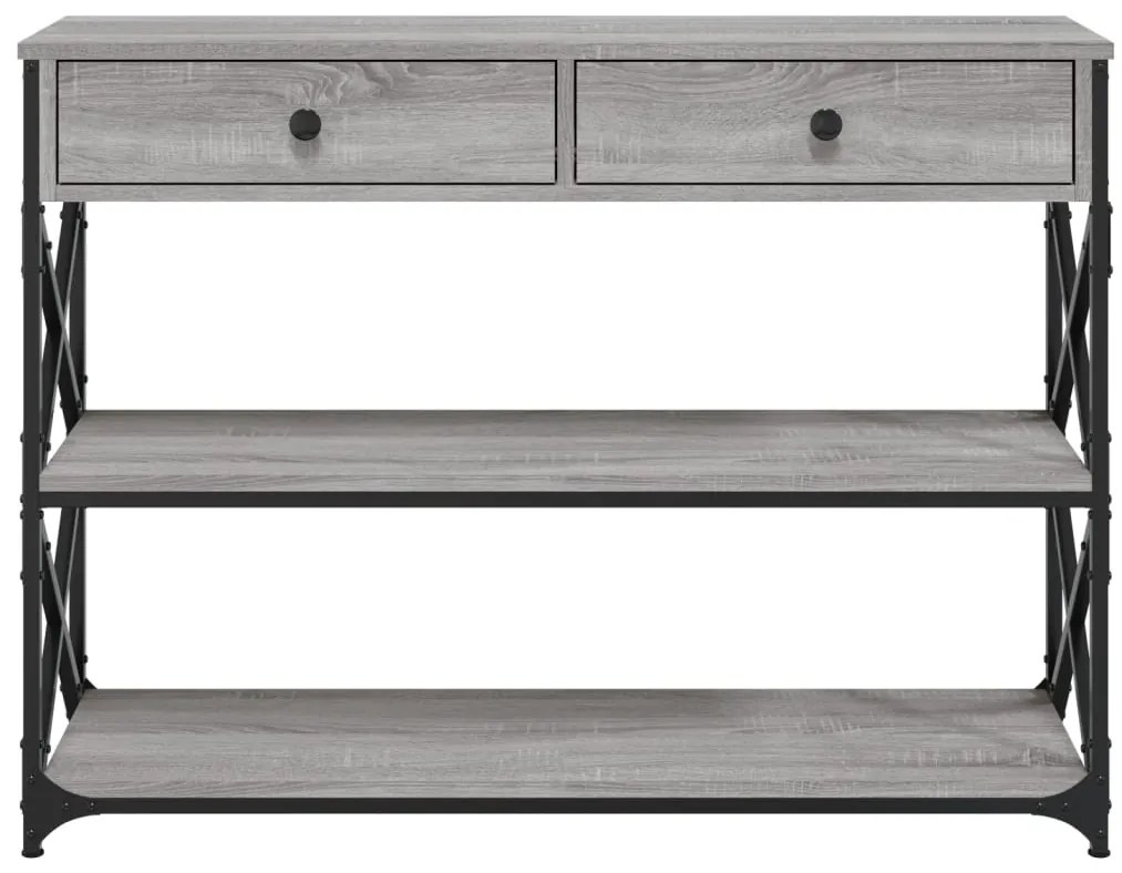 Mesa consola 100x28x75 cm derivados de madeira cinzento sonoma