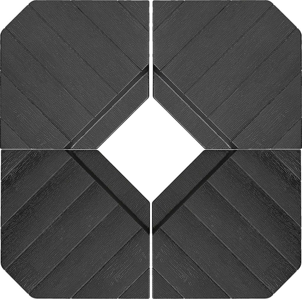 Outsunny Conjunto de 4 Pesos de Base Quadrado para Guarda Sóis deslocados em Pés Cruzados Enchimento com Água ou Areia Até 60/80 Kg | Aosom Portugal