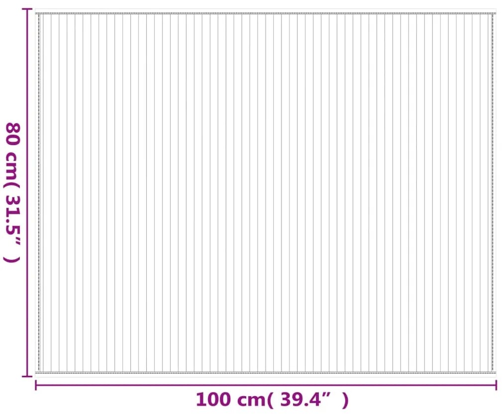 Tapete retangular 80x100 cm bambu castanho