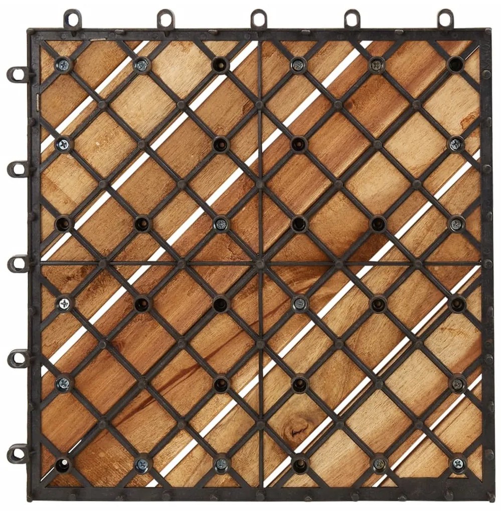 Ladrilhos de terraço 30 pcs 30x30 cm acácia maciça castanho