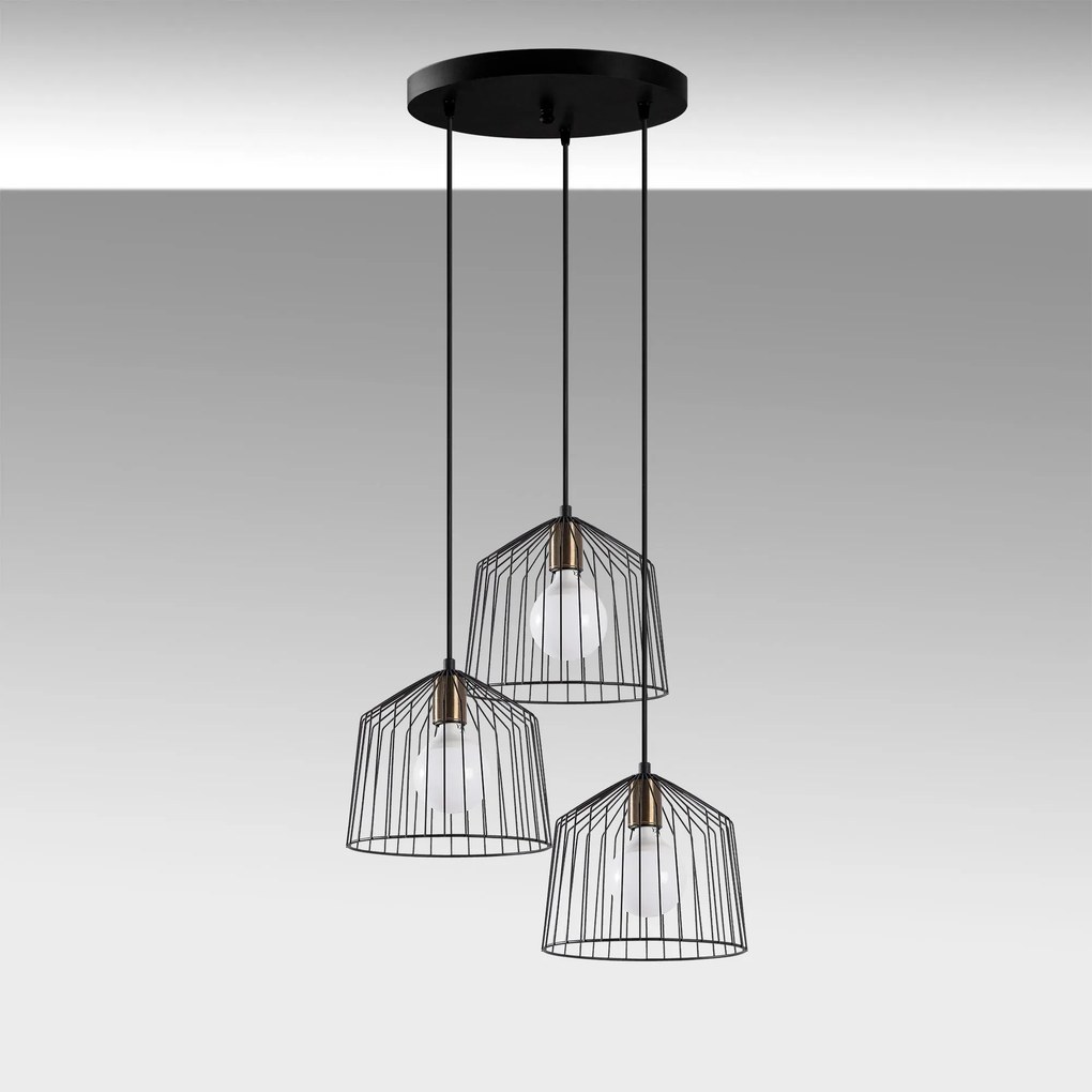 Candeeiro de Teto Cat – Preto Antigo – 50 x 50 x 121 cm