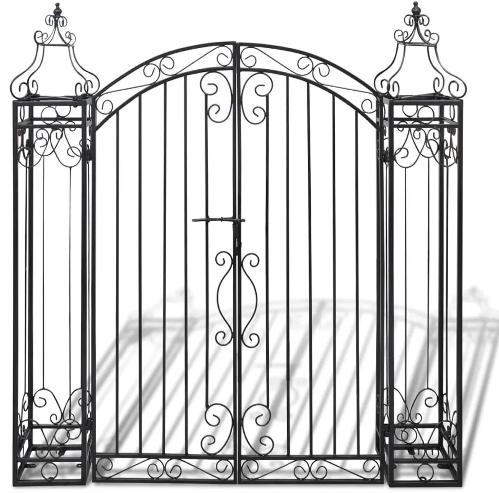 Portão de jardim ornamental 122x20,5x134 cm ferro forjado